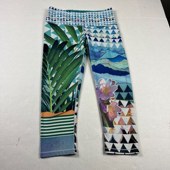 Prana Capri Yoga Leggings Tropical Performance Comfort Pull On S - Picture 1 of 12
